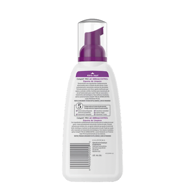 Cetaphil Pro AC Dermocontrol Pele Oleosa - Espuma de Limpeza Facial 236ml - Imagem 2